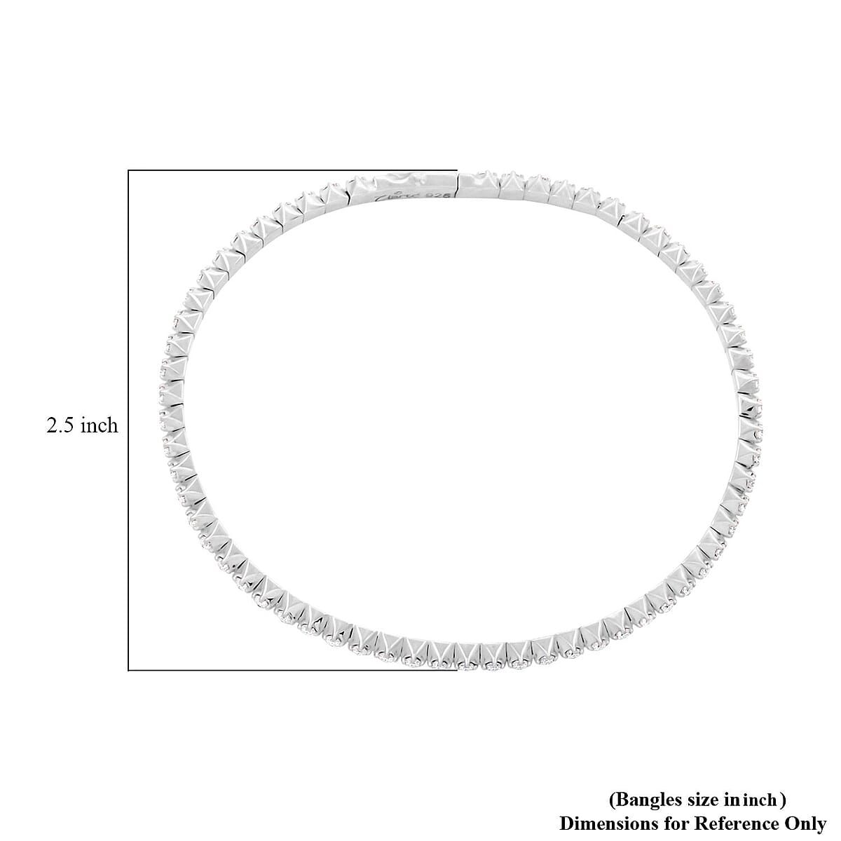 Clarte NU Tennis Flex Collection Moissanite 1.40 ctw Bangle Bracelet in Sterling Silver (6.50 In) image number 3