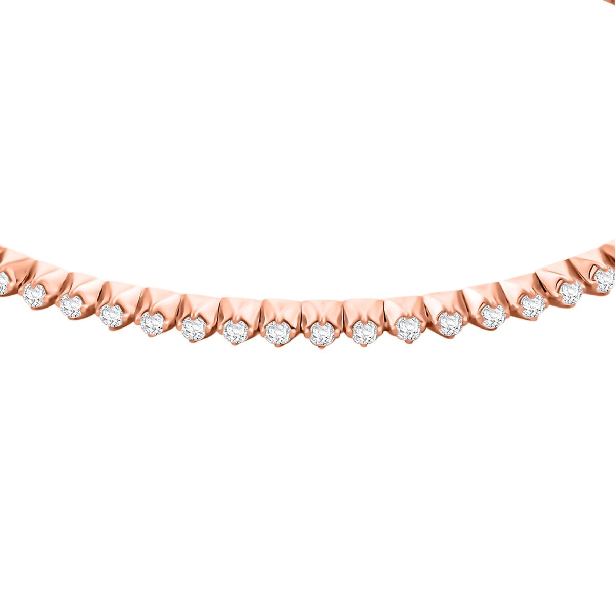 Clarte NU Tennis Flex Collection Moissanite 1.40 ctw Bangle Bracelet in Vermeil Rose Gold Over Sterling Silver (6.50 In) image number 2