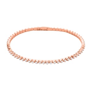 Clarte NU Tennis Flex Collection Moissanite 1.40 ctw Bangle Bracelet in Vermeil Rose Gold Over Sterling Silver (7.25 In)