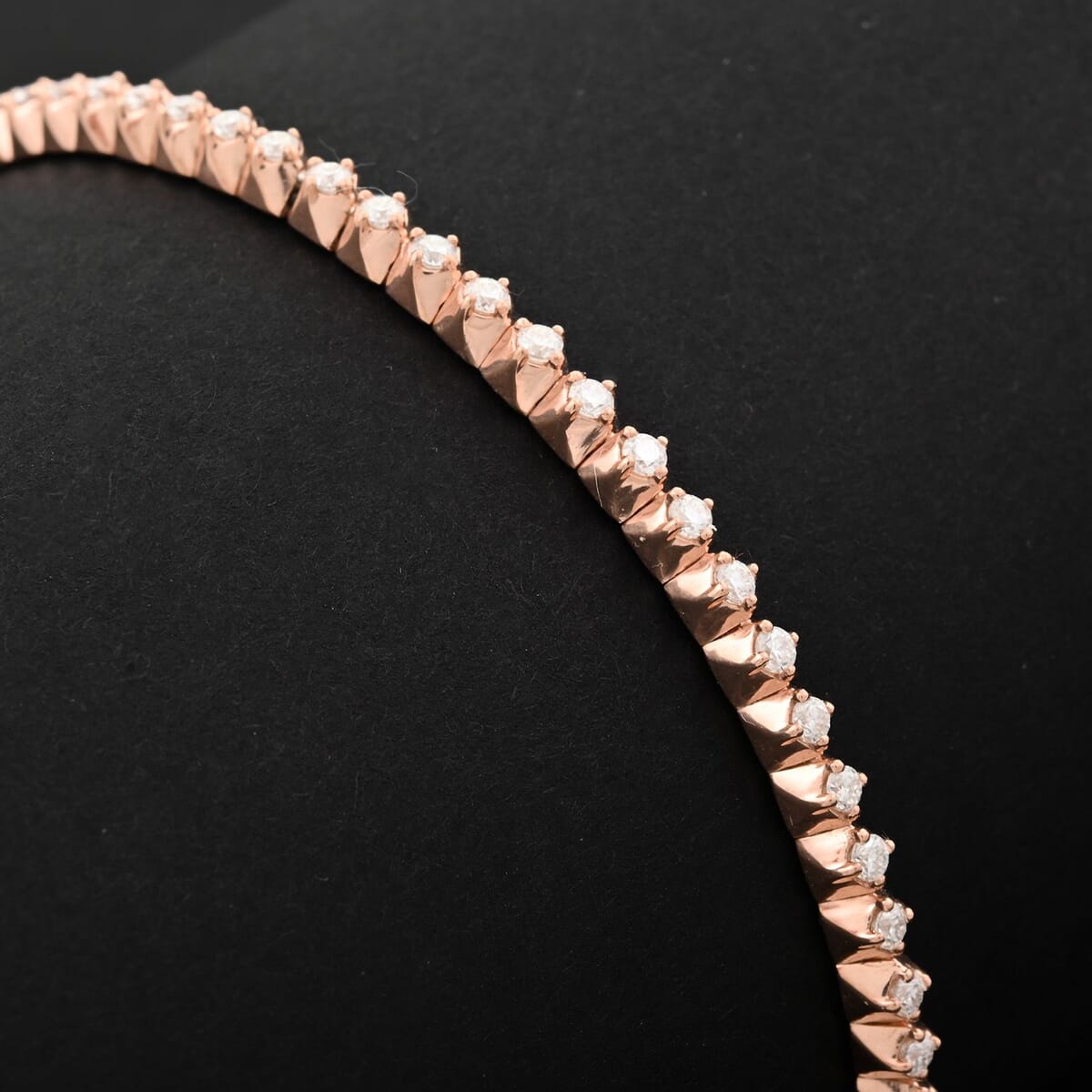 Clarte NU Tennis Flex Collection Moissanite 1.40 ctw Bangle Bracelet in Vermeil Rose Gold Over Sterling Silver (7.25 In) image number 1