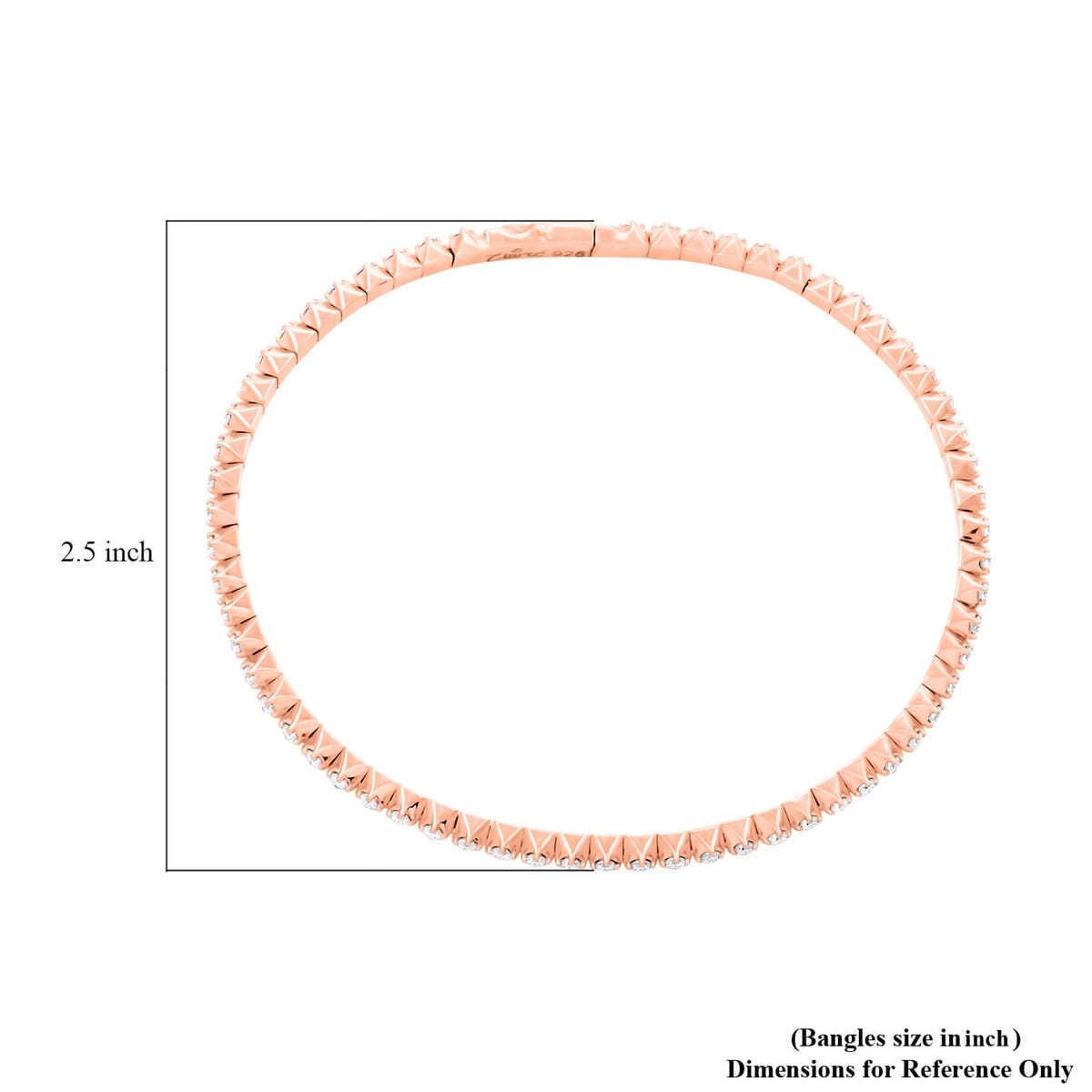 Clarte NU Tennis Flex Collection Moissanite 1.40 ctw Bangle Bracelet in Vermeil RG Over Sterling Silver (8.00 In) image number 3