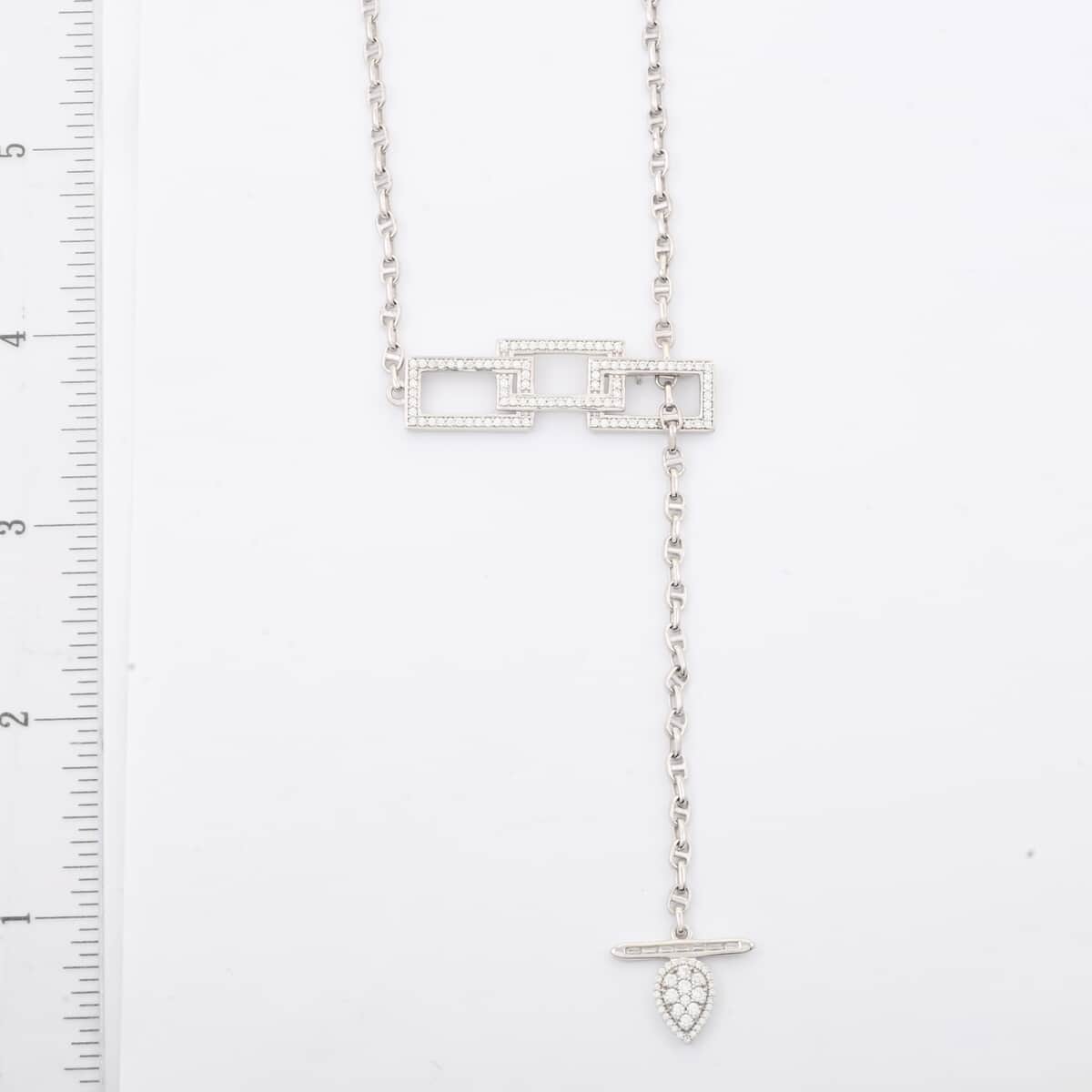 Clarte Tetris Collection Moissanite 0.96 ctw Necklace in Sterling Silver 18-20 Inches image number 0