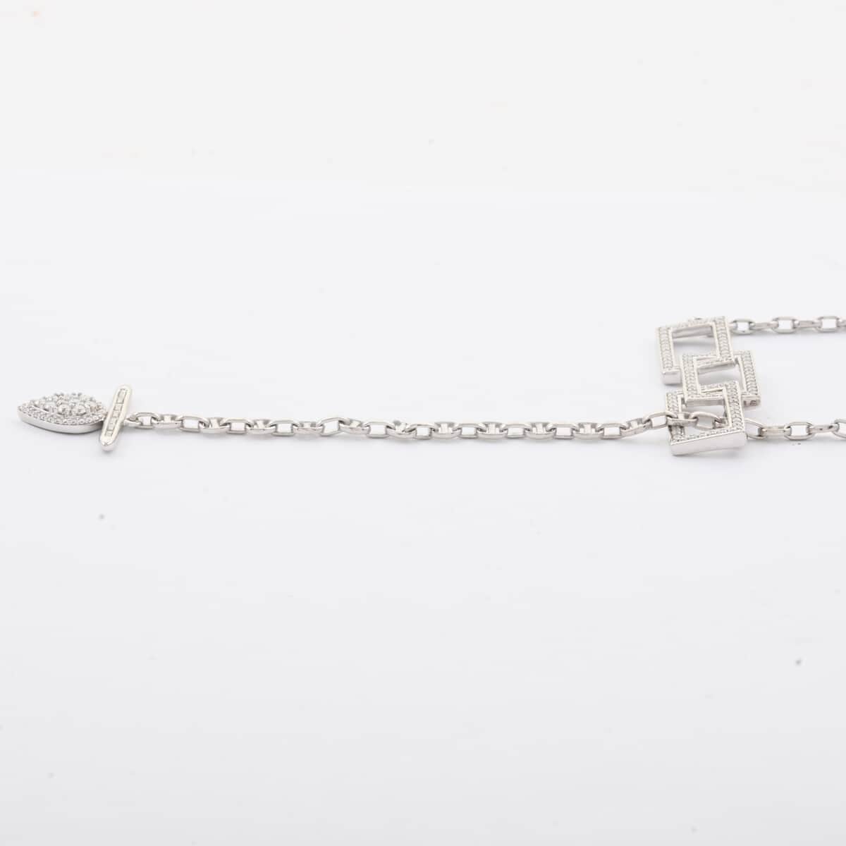 Clarte Tetris Collection Moissanite 0.96 ctw Necklace in Sterling Silver 18-20 Inches image number 3