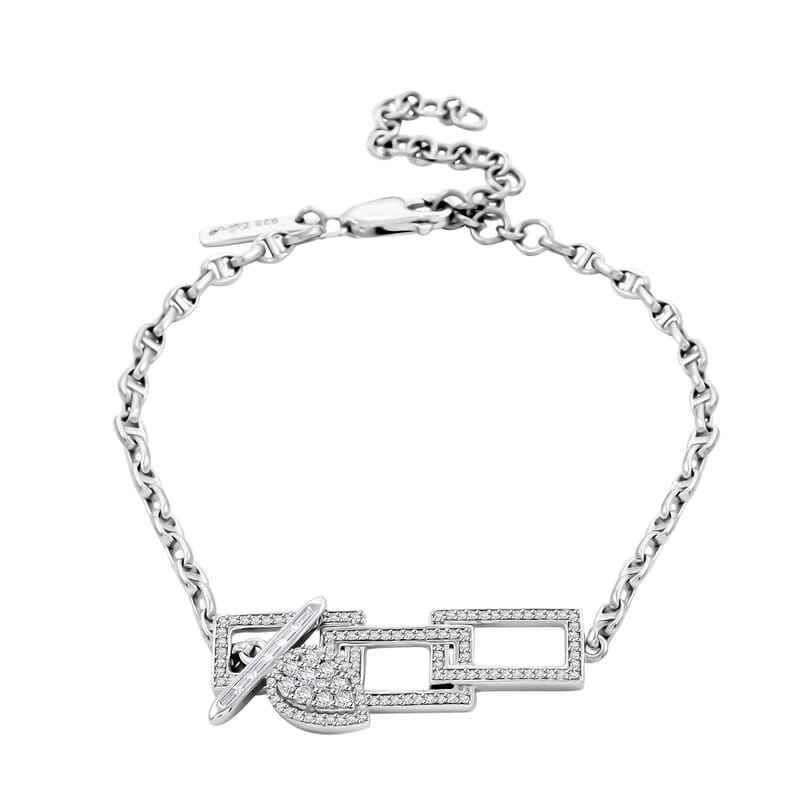 Clarte Tetris Collection Moissanite 0.72 ctw Bracelet in Sterling Silver (7-9.0In)