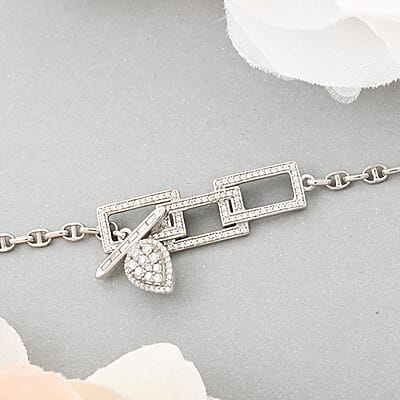 Clarte Tetris Collection Moissanite 0.72 ctw Bracelet in Sterling Silver (7-9.0In)