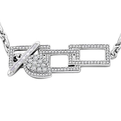 Clarte Tetris Collection Moissanite 0.72 ctw Bracelet in Sterling Silver (7-9.0In)