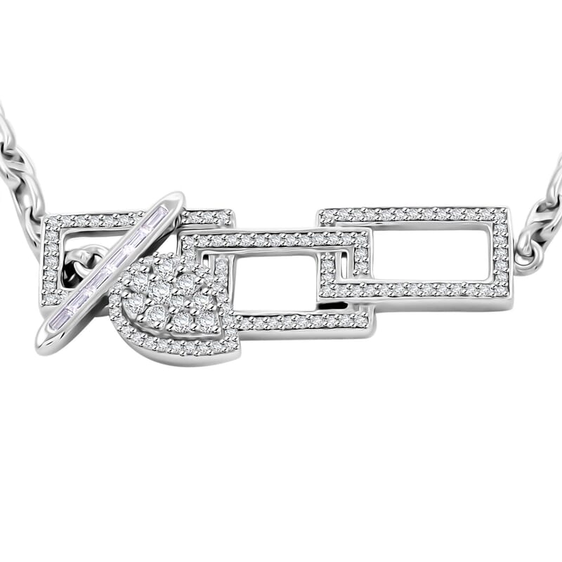 Clarte Tetris Collection Moissanite 0.72 ctw Bracelet in Sterling Silver (7-9.0In)