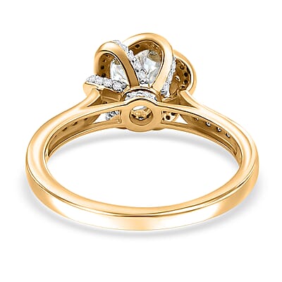 J Francis Embellished with 120 Facet Zirconia by Swarovski 3.90 ctw Swirl Ring in 18K Vermeil Yellow Gold Over Sterling Silver (Size 5.0)