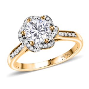 J Francis Embellished with 120 Facet Zirconia by Swarovski 3.90 ctw Swirl Ring in 18K Vermeil Yellow Gold Over Sterling Silver (Size 6.0)