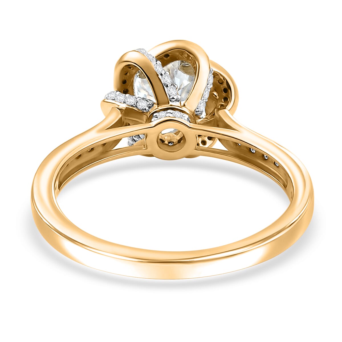J Francis Embellished with 120 Facet Zirconia by Swarovski 3.90 ctw Swirl Ring in 18K Vermeil Yellow Gold Over Sterling Silver (Size 8.0) image number 4