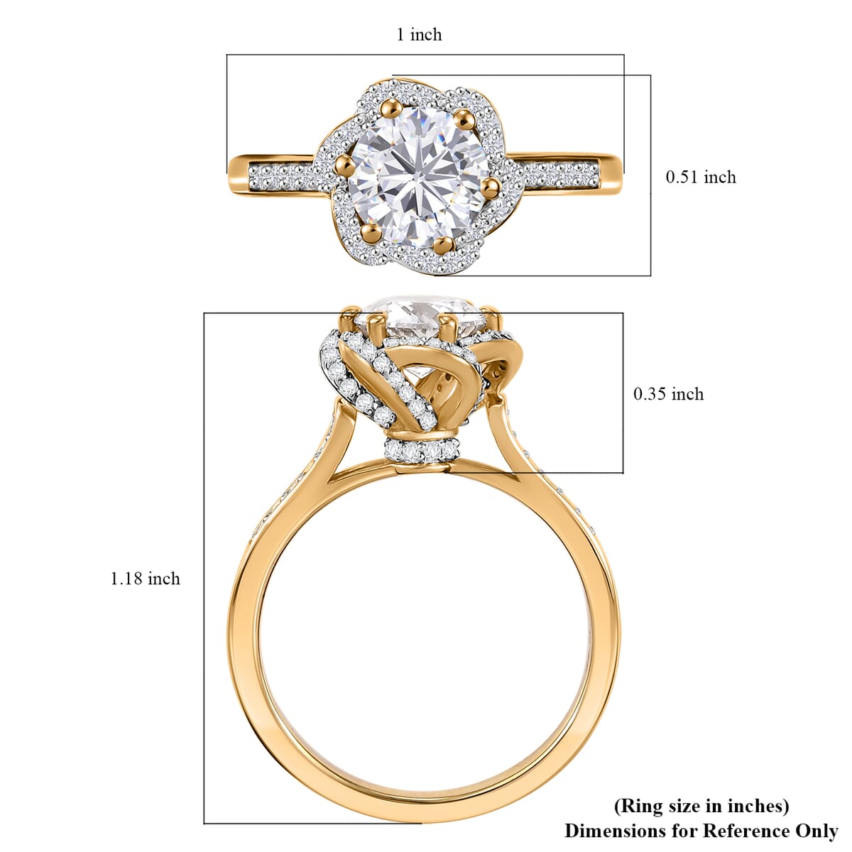 J Francis Embellished with 120 Facet Zirconia by Swarovski 3.90 ctw Swirl Ring in 18K Vermeil Yellow Gold Over Sterling Silver (Size 8.0) image number 5