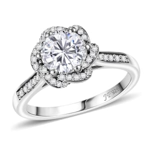 J Francis Embellished with 120 Facet Zirconia by Swarovski 3.90 ctw Swirl Ring in Rhodium Over Sterling Silver (Size 5.0)