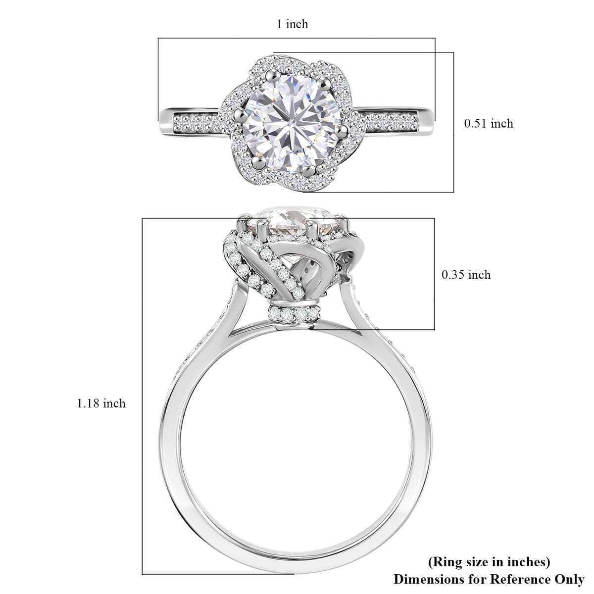 J Francis Embellished with 120 Facet Zirconia by Swarovski 3.90 ctw Swirl Ring in Rhodium Over Sterling Silver (Size 5.0) image number 5