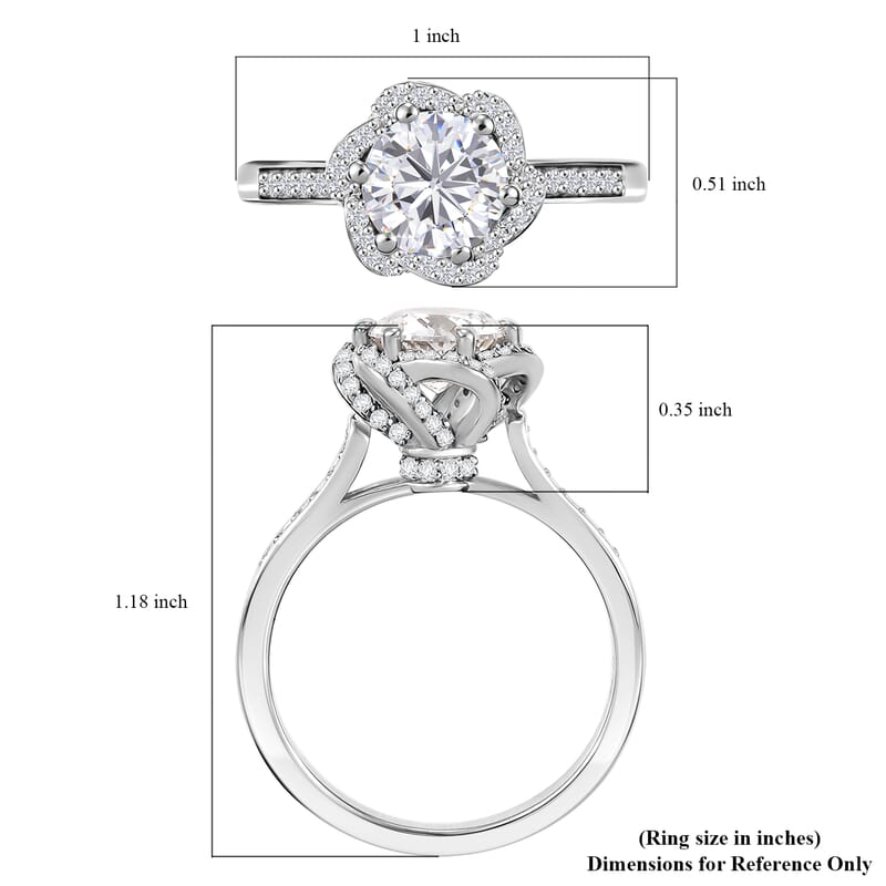 J Francis Embellished with 120 Facet Zirconia by Swarovski 3.90 ctw Swirl Ring in Rhodium Over Sterling Silver (Size 8.0)