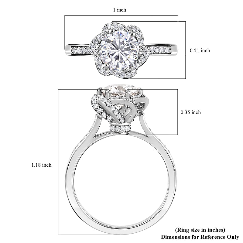 J Francis Embellished with 120 Facet Zirconia by Swarovski 3.90 ctw Swirl Ring in Rhodium Over Sterling Silver (Size 8.0)