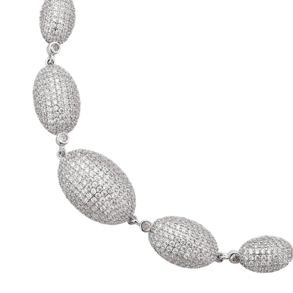 Simulated Lustrous Link Diamond 2.50 ctw Bracelet in Silvertone (7.50 In) image number 2