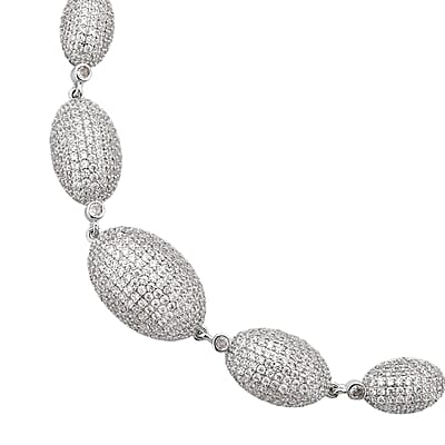 Simulated Lustrous Link Diamond 2.50 ctw Bracelet in Silvertone (7.50 In)