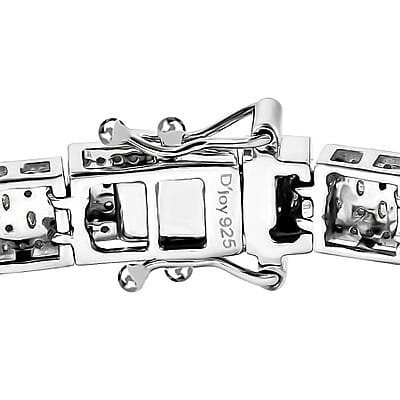 Diamond Art Deco Bracelet in Rhodium Over Sterling Silver (7.25 In) 3.90 ctw