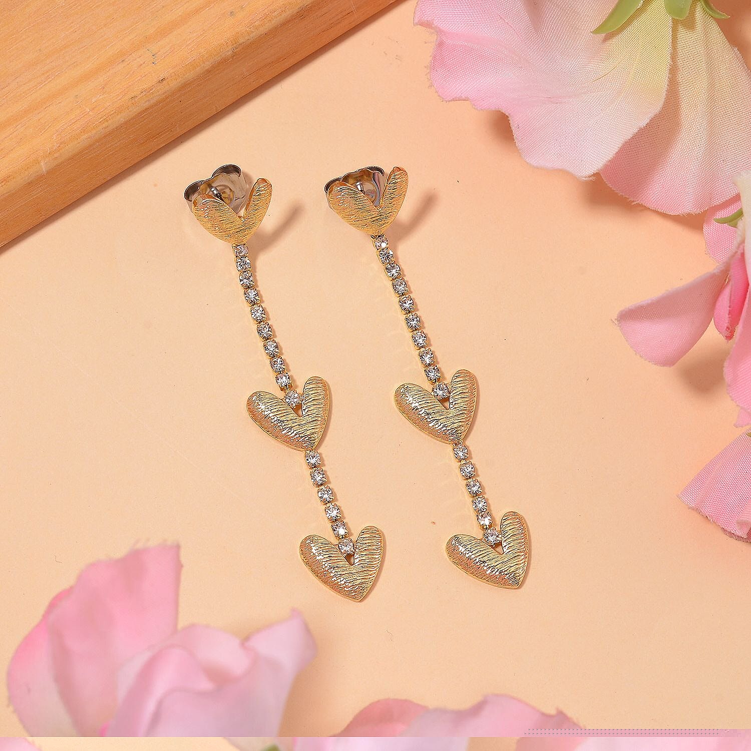 Austrian Crystal Earrings in Goldtone