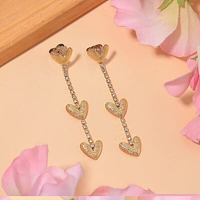 Austrian Crystal Earrings in Goldtone