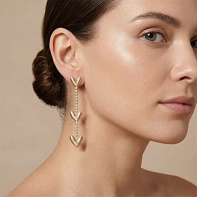 Austrian Crystal Earrings in Goldtone