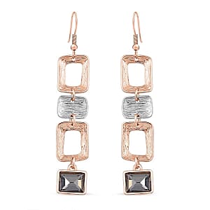 Grey Austrian Crystal Earrings in Silvertone