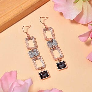 Grey Austrian Crystal Earrings in Silvertone