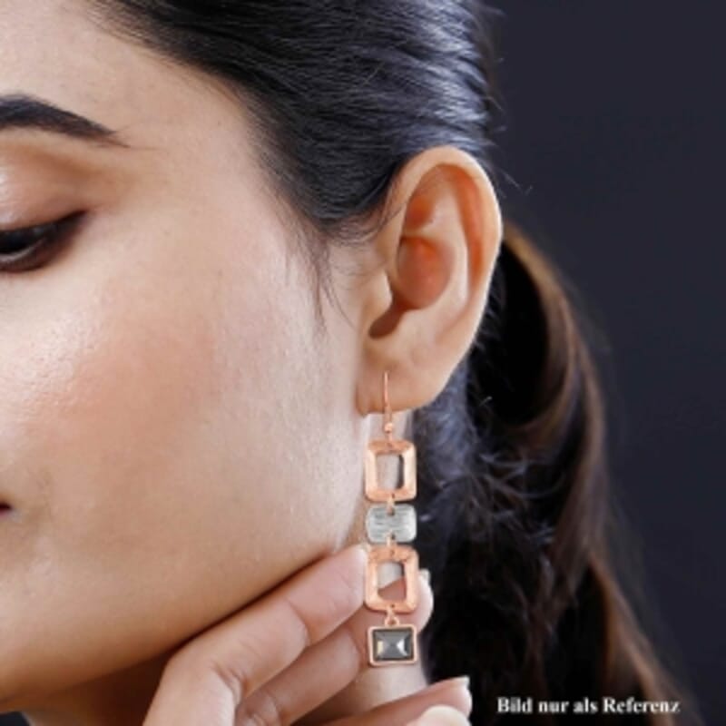 Grey Austrian Crystal Earrings in Silvertone