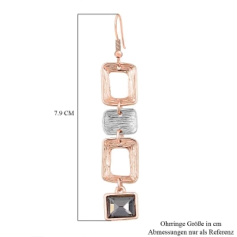 Grey Austrian Crystal Earrings in Silvertone