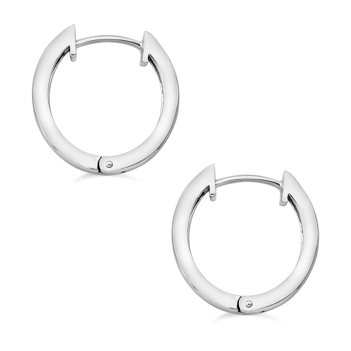 Premium Red Sapphire and Moissanite 1.00 ctw Hoop Earrings in Rhodium Over Sterling Silver image number 4