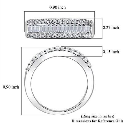 Luxuriant Lab Grown Diamond SI 1.00 ctw Dazzling Serenity Band Ring in Rhodium Over Sterling Silver (Size 10.0)