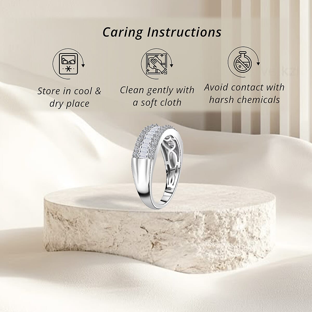 Luxuriant Lab Grown Diamond SI 1.00 ctw Dazzling Serenity Band Ring in Rhodium Over Sterling Silver (Size 6.0) image number 6