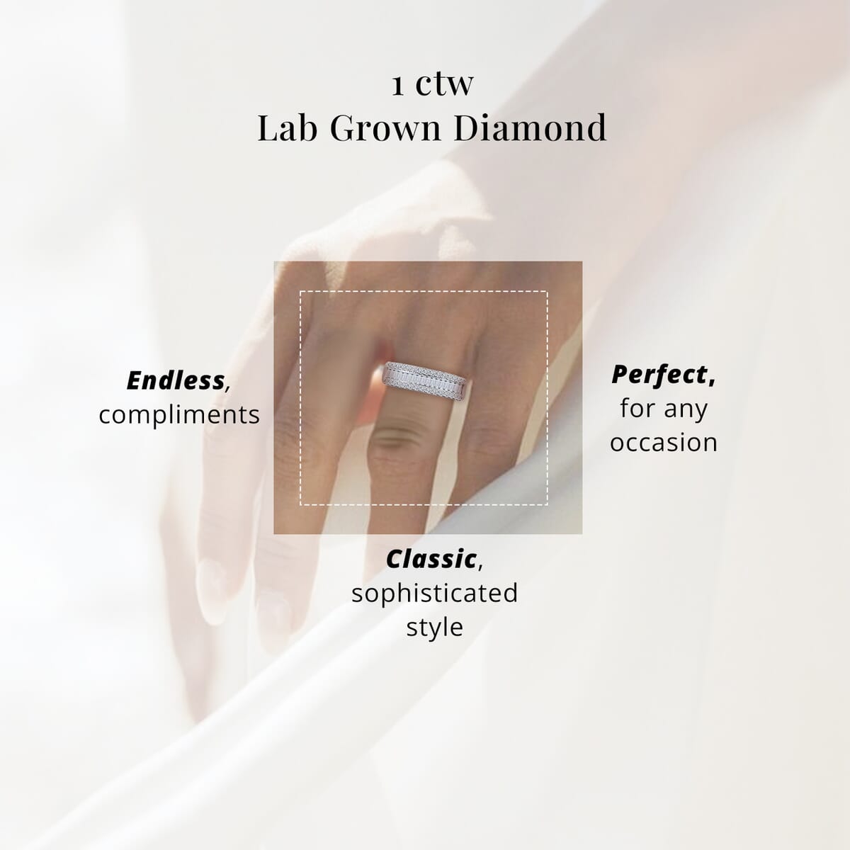 Luxuriant Lab Grown Diamond SI 1.00 ctw Dazzling Serenity Band Ring in Rhodium Over Sterling Silver (Size 8.0) image number 4