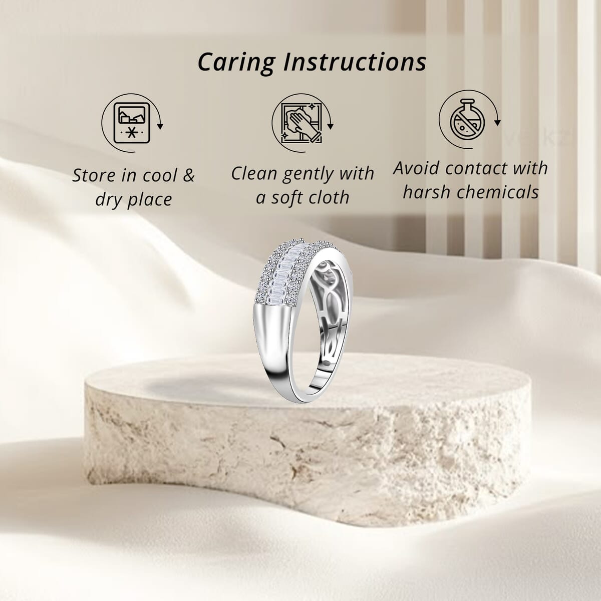 Luxuriant Lab Grown Diamond SI 1.00 ctw Dazzling Serenity Band Ring in Rhodium Over Sterling Silver (Size 8.0) image number 6
