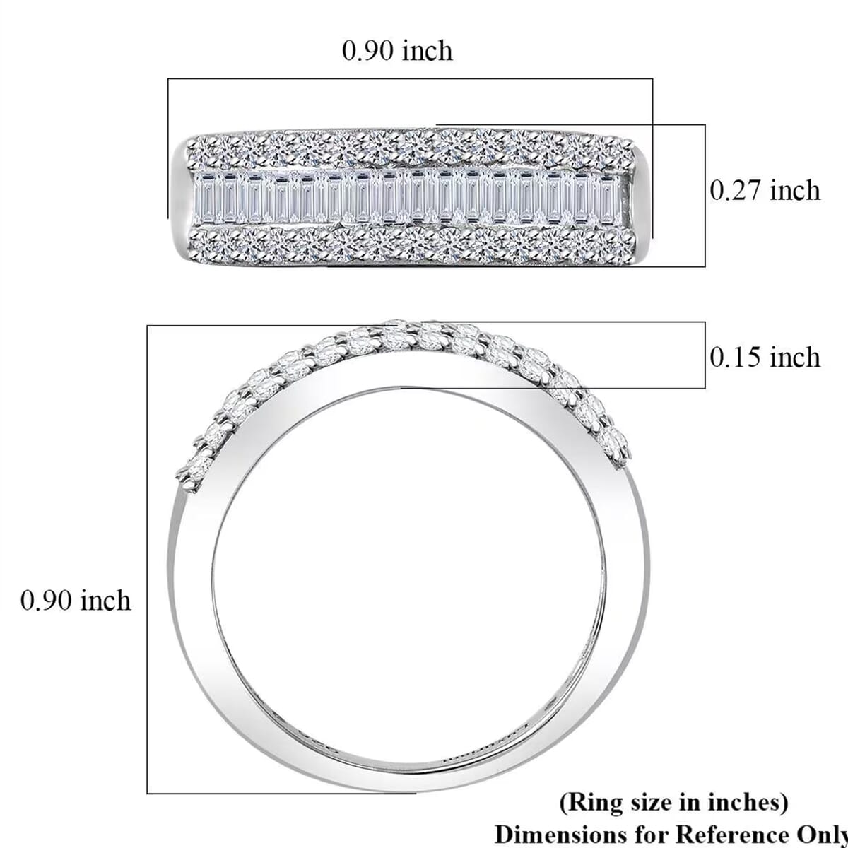 Luxuriant Lab Grown Diamond SI 1.00 ctw Dazzling Serenity Band Ring in Rhodium Over Sterling Silver (Size 8.0) image number 7
