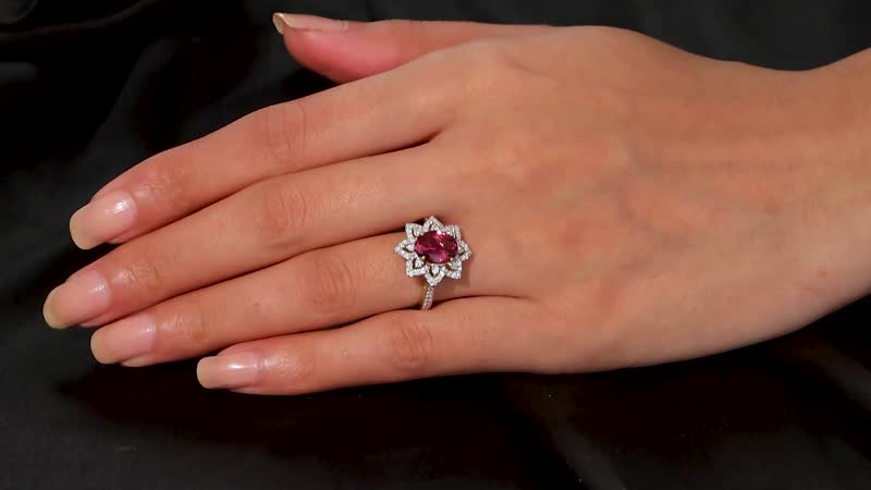 Doorbuster Certified & Appraised Luxoro AAA Ouro Fino Rubellite and G-H I2 Diamond 2.73 ctw Ring in 14K Yellow Gold (Size 10.0) 4.50 Grams (Del. in 7-10 Days)