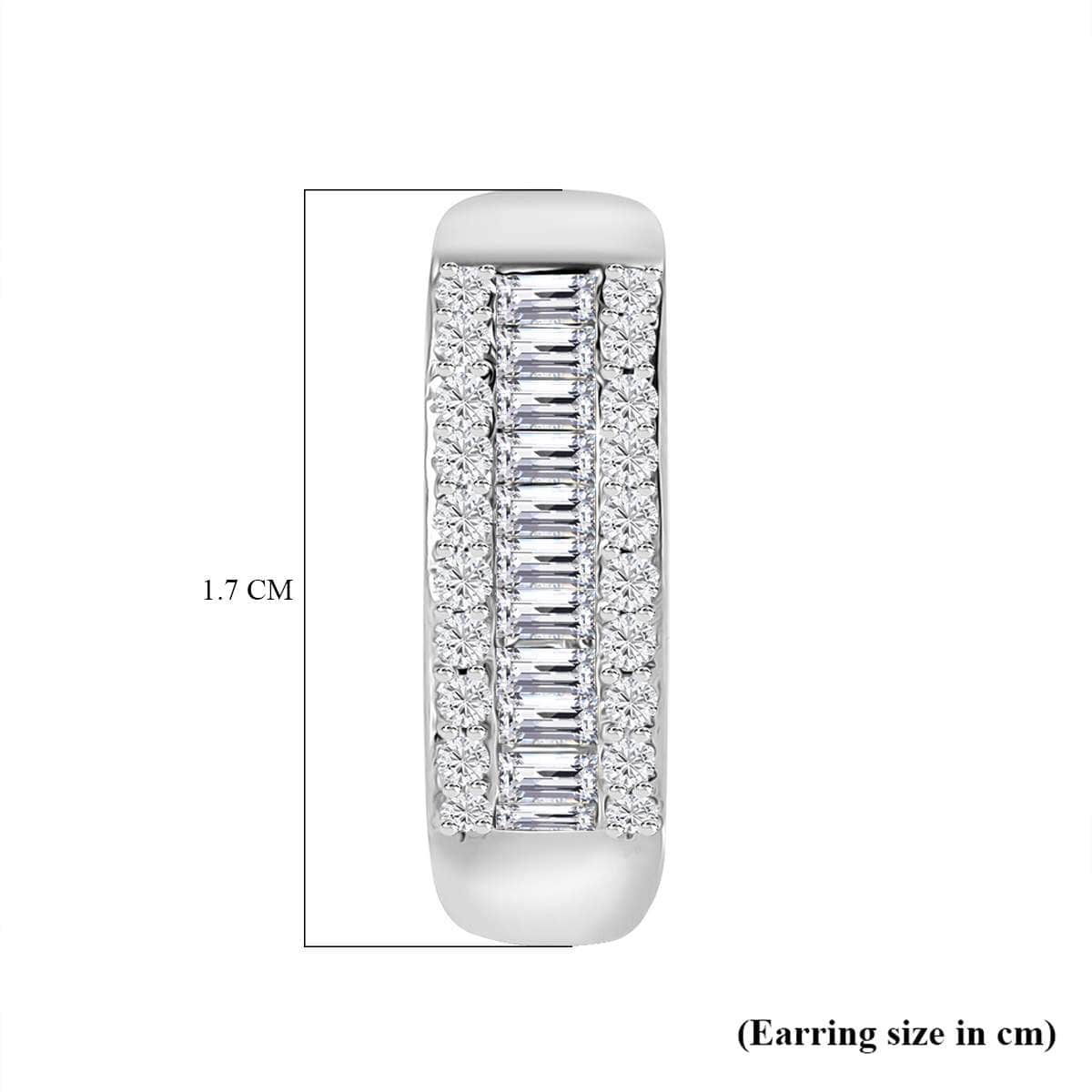 Luxuriant Lab Grown Diamond SI 1.00 ctw Hoop Earrings in Rhodium Over Sterling Silver image number 5