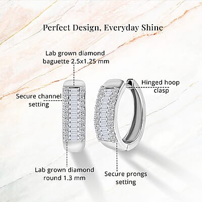 Luxuriant Lab Grown Diamond SI 1.00 ctw Hoop Earrings