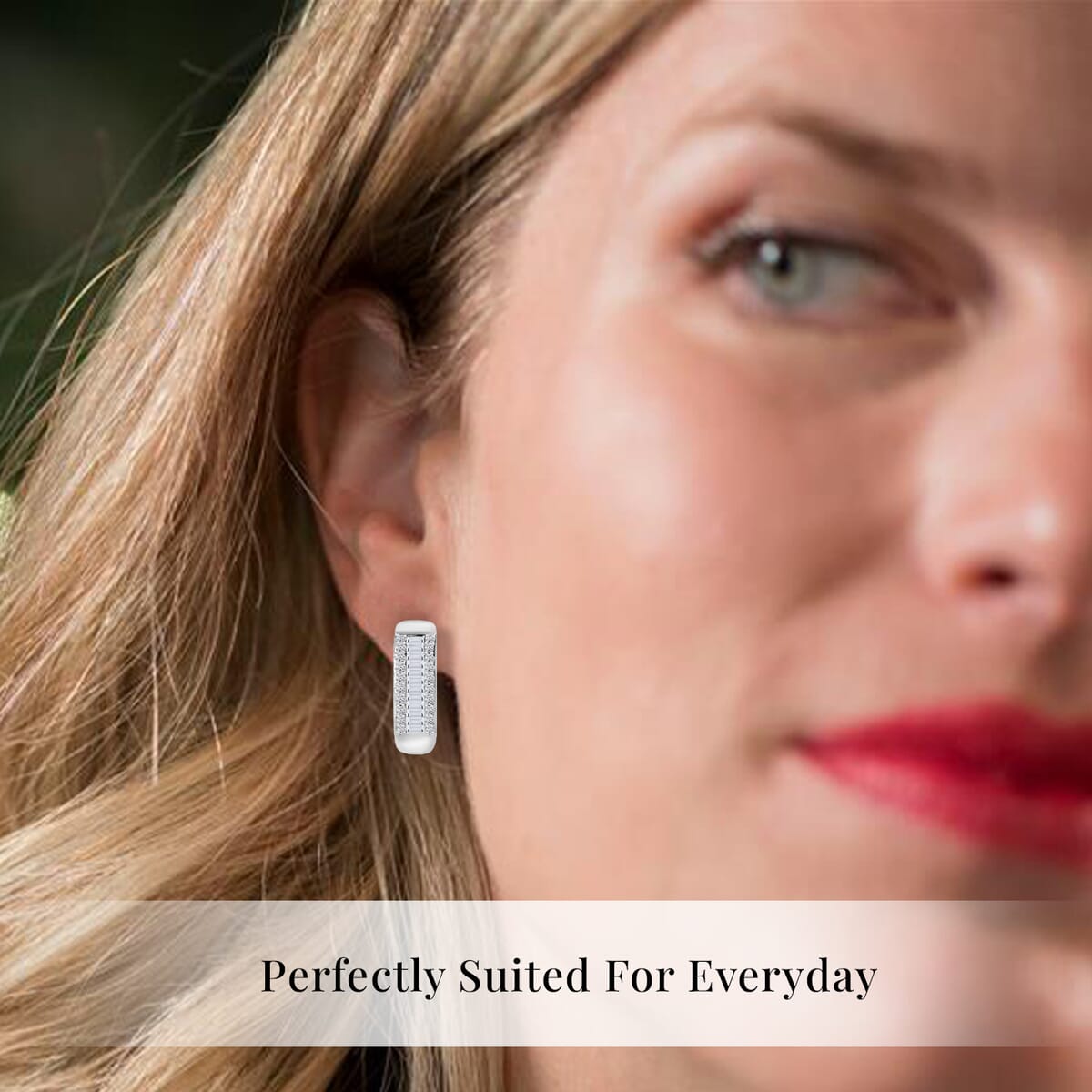 Luxuriant Lab Grown Diamond SI 1.00 ctw Hoop Earrings in Rhodium Over Sterling Silver image number 6