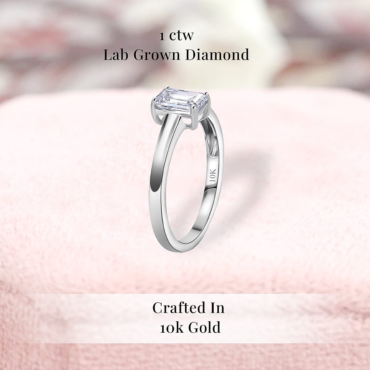 IGI Certified Luxuriant Lab Grown Diamond E-F VS 1.00 ctw Solitaire Ring in 10K White Gold (Size 10.0) image number 2