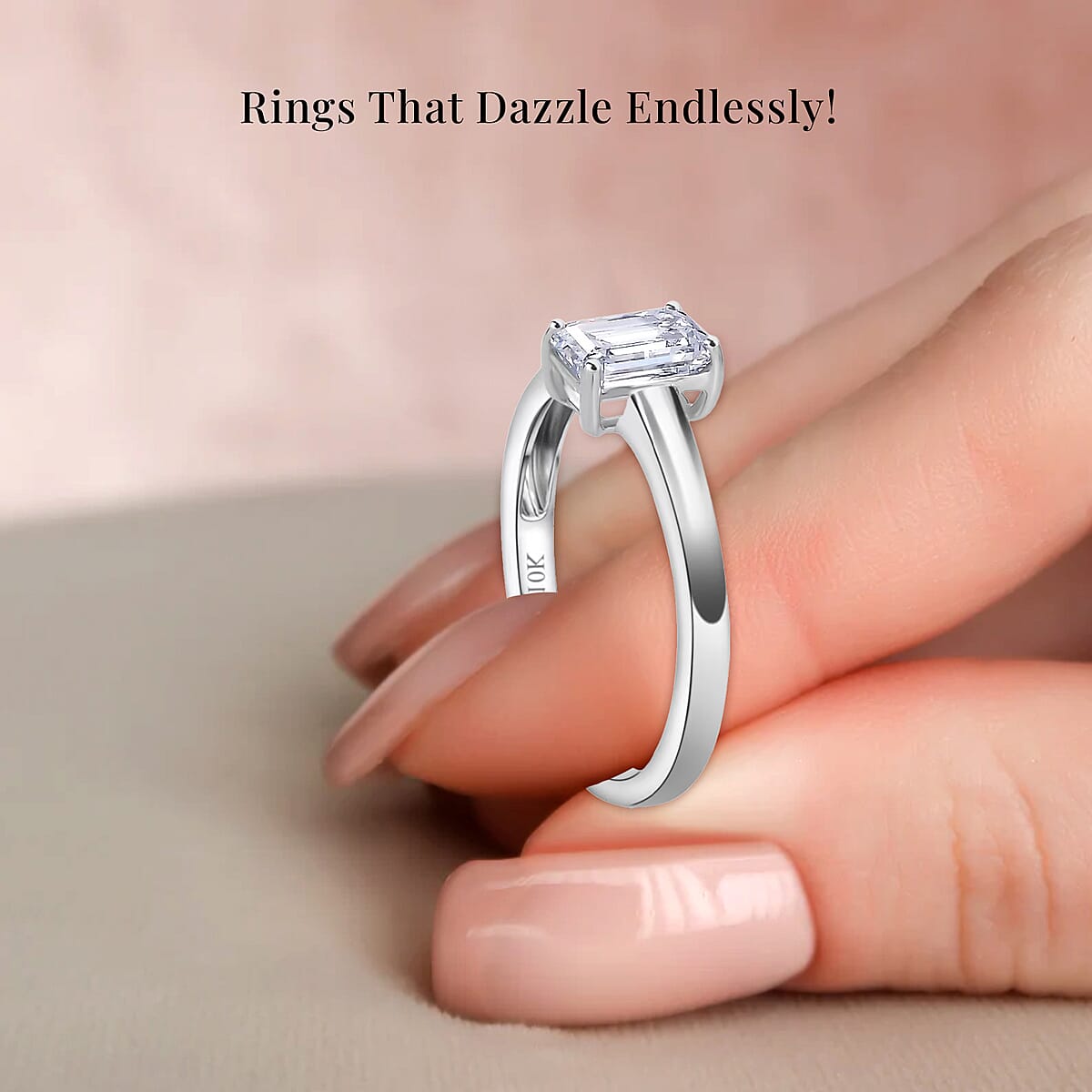 IGI Certified Luxuriant Lab Grown Diamond E-F VS 1.00 ctw Solitaire Ring in 10K White Gold (Size 10.0) image number 4