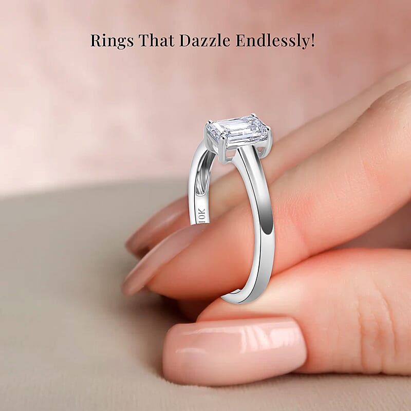 IGI Certified Luxuriant Lab Grown Diamond E-F VS 1.00 ctw Solitaire Ring in 10K White Gold (Size 10.0)