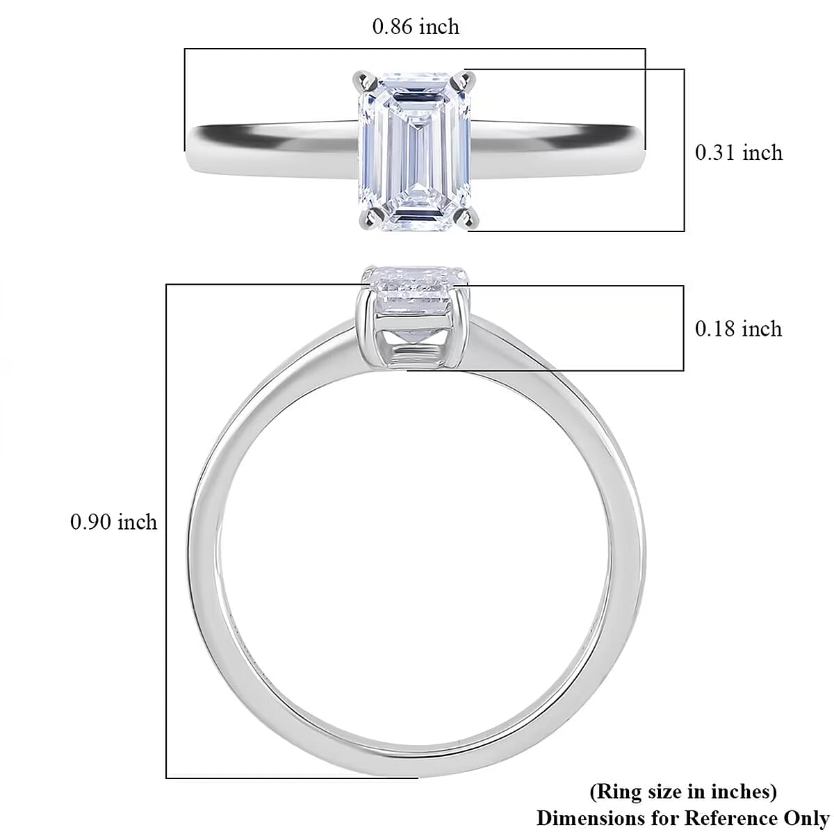 IGI Certified Luxuriant Lab Grown Diamond E-F VS 1.00 ctw Solitaire Ring in 10K White Gold (Size 10.0) image number 8