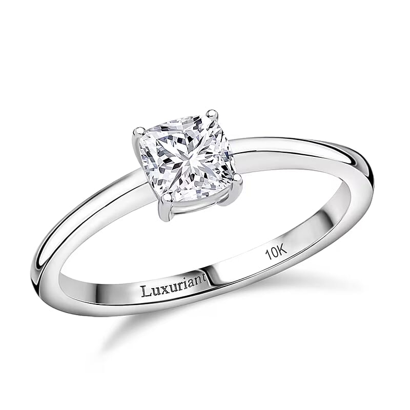 IGI Certified Luxuriant Lab Grown Diamond E-F VS 1.00 ctw Solitaire Ring in 10K White Gold (Size 10.0)