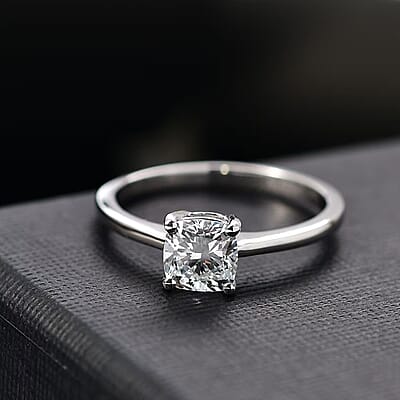 IGI Certified Luxuriant Lab Grown Diamond E-F VS 1.00 ctw Solitaire Ring in 10K White Gold (Size 10.0)