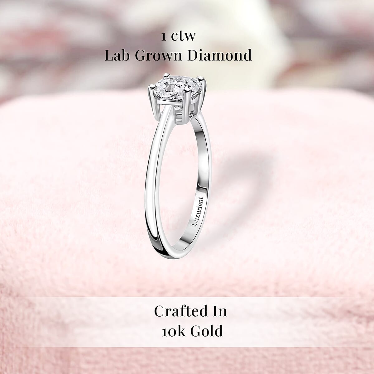 IGI Certified Luxuriant Lab Grown Diamond E-F VS 1.00 ctw Solitaire Ring in 10K White Gold (Size 7.0) image number 2