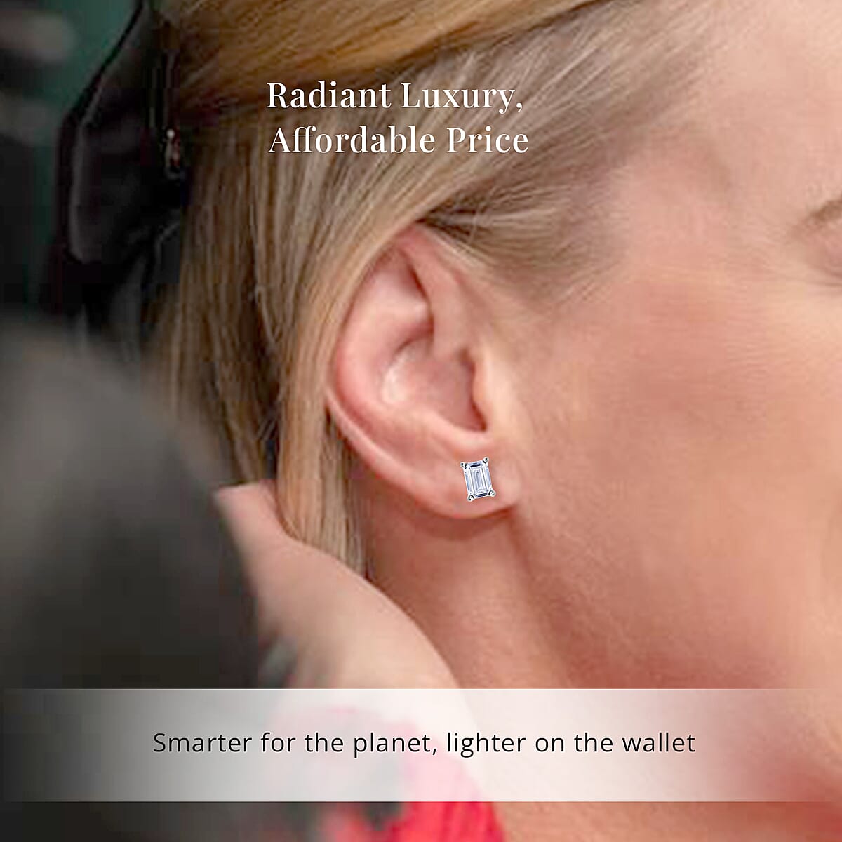 IGI Certified Luxuriant Lab Grown Diamond E-F VS 2.00 ctw Solitaire Stud Earrings in 10K White Gold image number 1