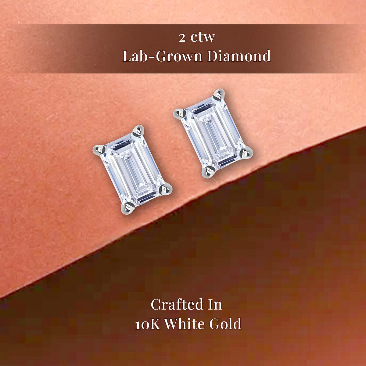 IGI Certified Luxuriant Lab Grown Diamond E-F VS 2.00 ctw Solitaire Stud Earrings in 10K White Gold image number 2