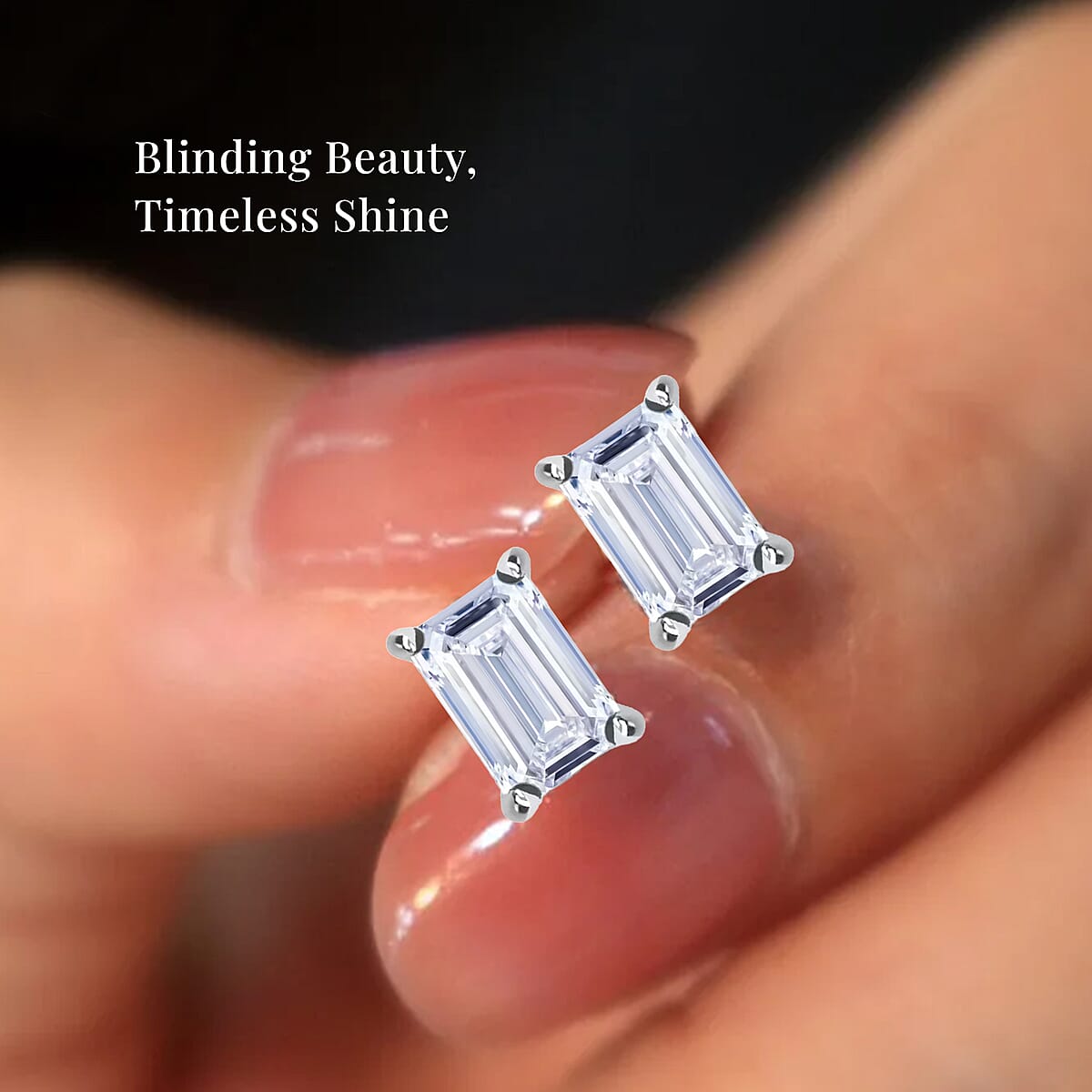 IGI Certified Luxuriant Lab Grown Diamond E-F VS 2.00 ctw Solitaire Stud Earrings in 10K White Gold image number 4