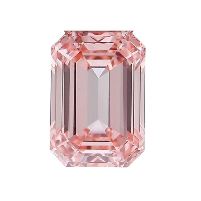 IGI Certified Luxuriant Lab Grown Pink Diamond (Emerald) (VS2) 2.00 ctw